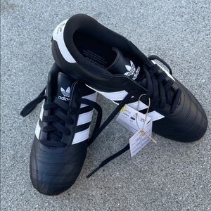 Adidas Women Black and White Striped Sneakers